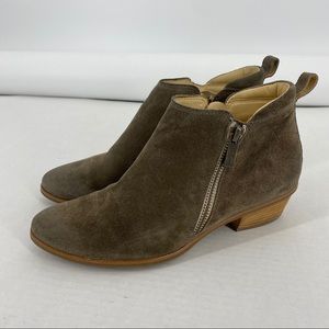 Paul Green- Jillian Suede Tan Zip Ankle Booties